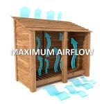 Greetham Light Green Log Store - 6ft Tall x 4ft Wide