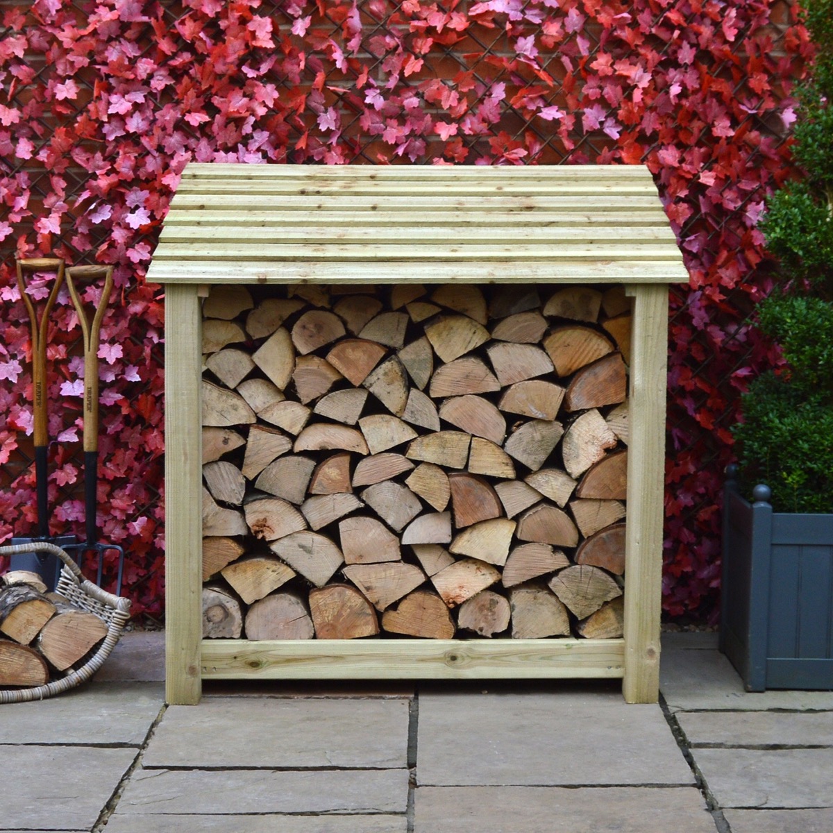 Greetham Log Store 4ft X 4ft Slatted Sides Greetham Log Store 4ft X 4ft Slatted Sides