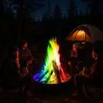 Mystical coloured fire for campfires