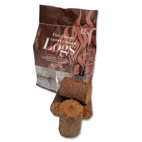 Coffee Husk Heat Logs - 12 Logs per Pack