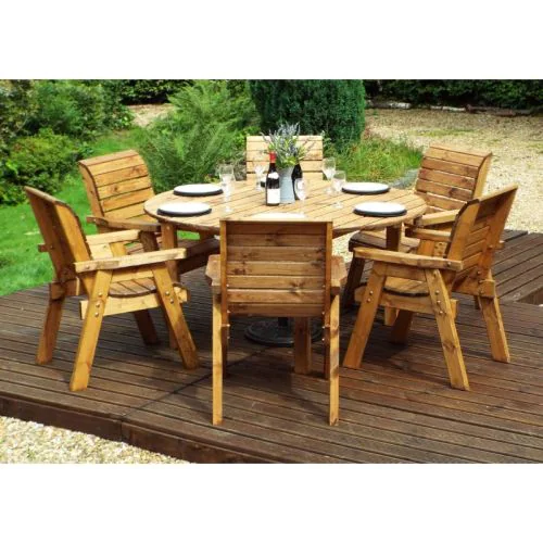 Six Seat Circular Dining Set
