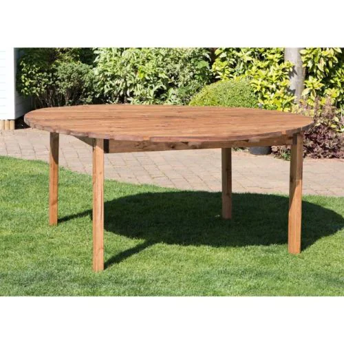 Large wooden garden dining table
