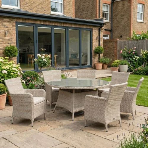 Sicily 6 seater rattan garden furniture set