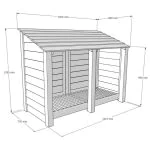 Cottesmore Log Store Light Green - 4ft Tall x 5ft Wide