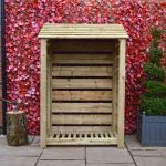 Greetham Light Green Log Store - 6ft Tall x 4ft Wide