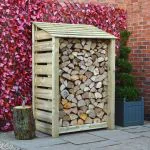 Greetham Light Green Log Store - 6ft Tall x 4ft Wide