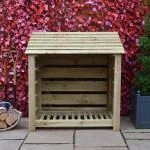 Greetham Log Store - 4ft x 4ft Light Green Slatted sides